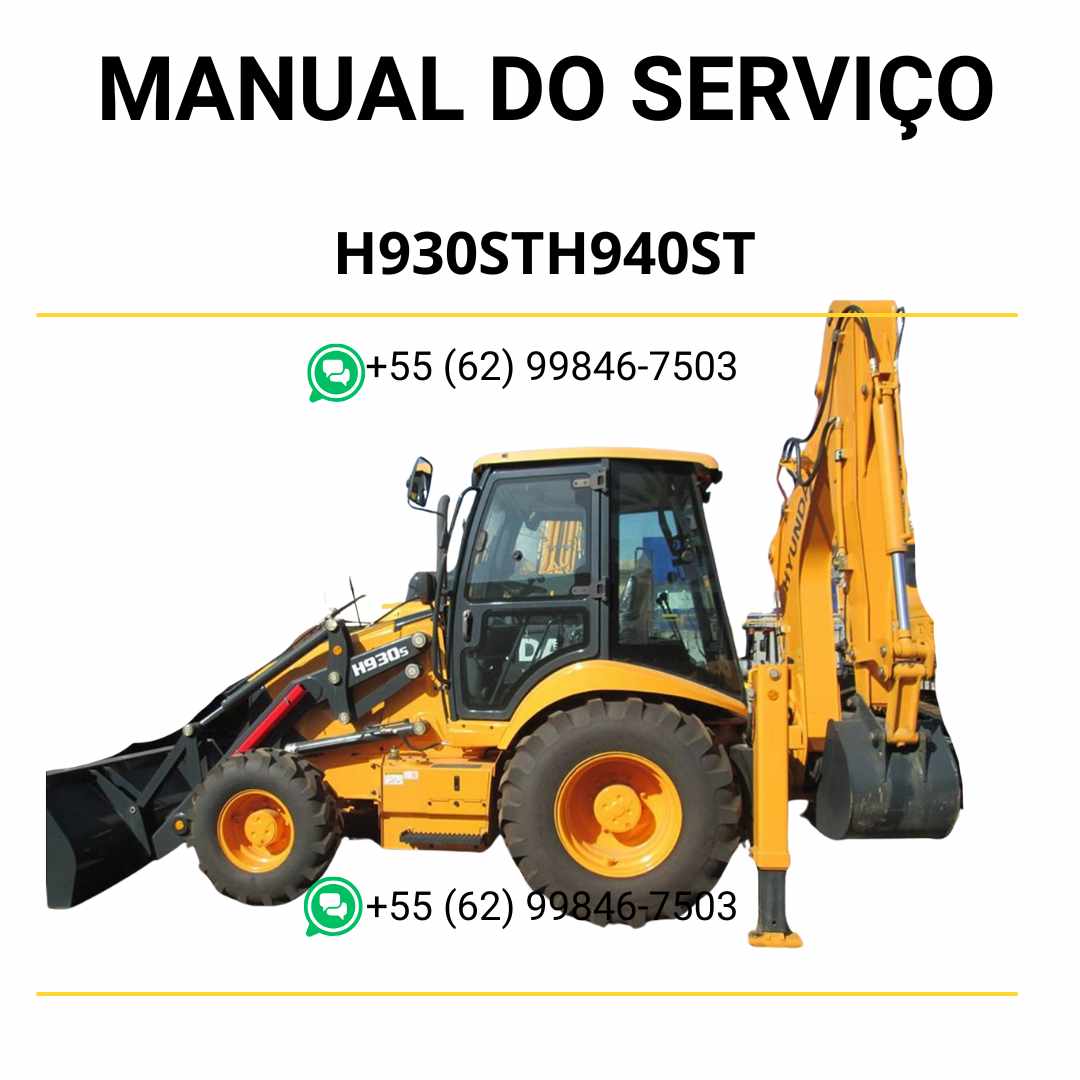 Manual de serviço Hyundai H930ST/H940ST retroescavadora em PDF com guia técnico completo e instruções detalhadas de manutenção