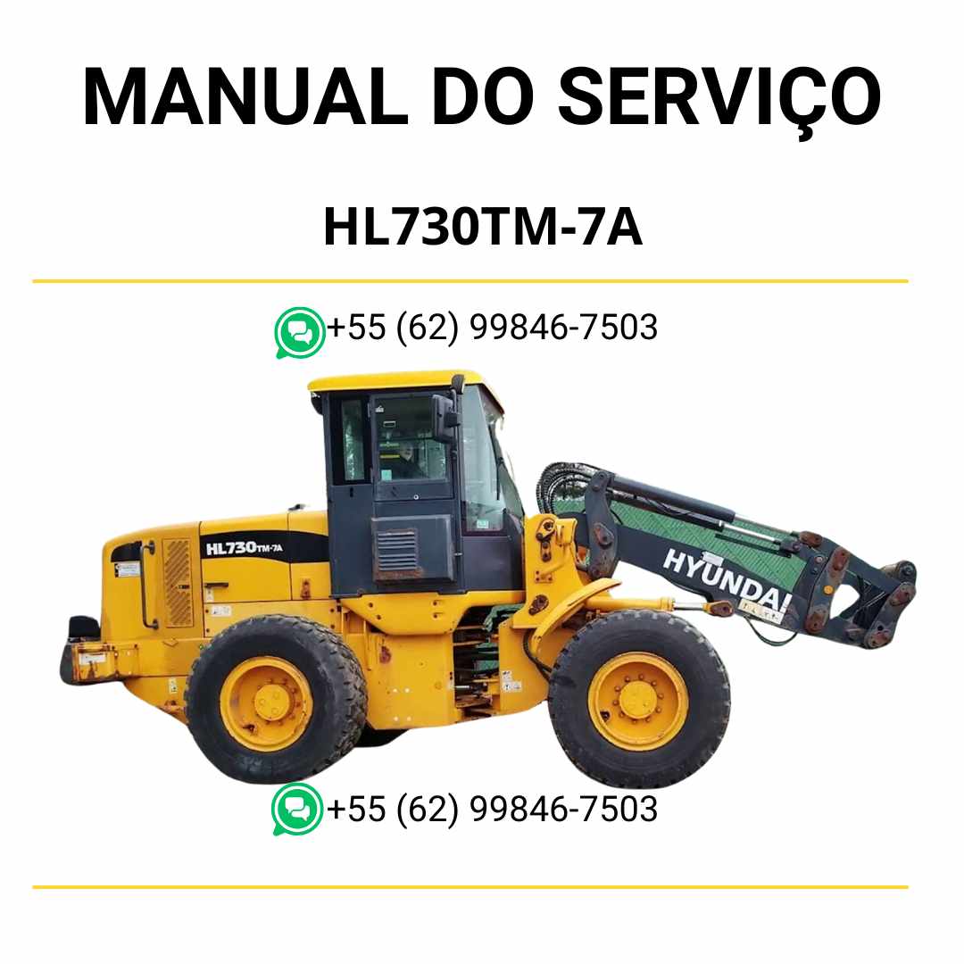 Manual de serviço Hyundai HL730(TM)-7A pá-carregadora em PDF, guia detalhado de manutenção com instruções técnicas e ilustrações completas