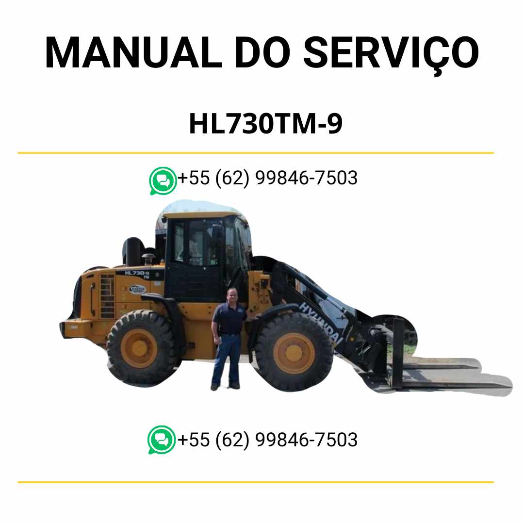 Manual de serviço Hyundai HL730(TM)-9 pá-carregadora em PDF, guia técnico completo com instruções de manutenção e ilustrações detalhadas