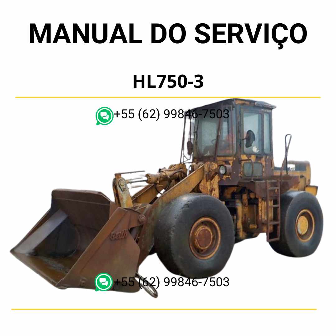 Manual de serviço Hyundai HL750-3 pá carregadeira em PDF, guia completo de manutenção com instruções técnicas e ilustrações detalhadas