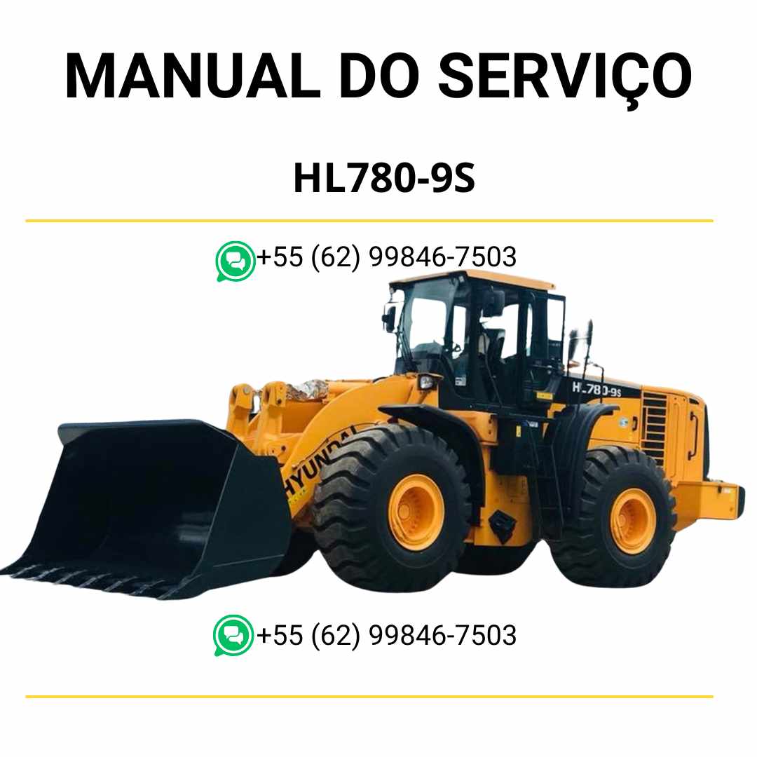 Manual de serviço Hyundai HL780-9S UMA pá-carregadora em PDF com instruções detalhadas de manutenção, reparo e diagramas técnicos