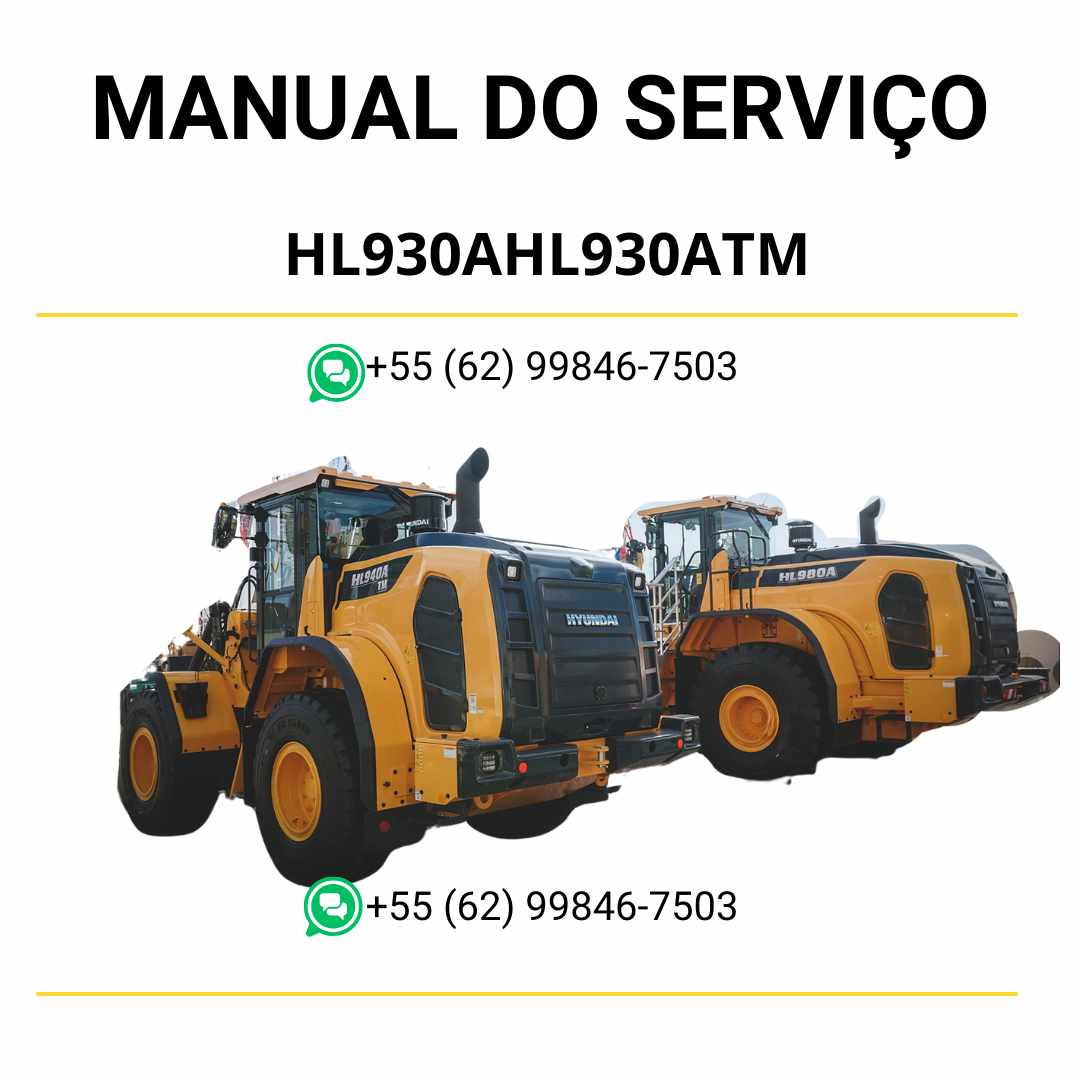 Manual de serviço Hyundai HL930A e HL930ATM pá-carregadora em PDF com guia de manutenção, instruções de reparo e diagramas ilustrados