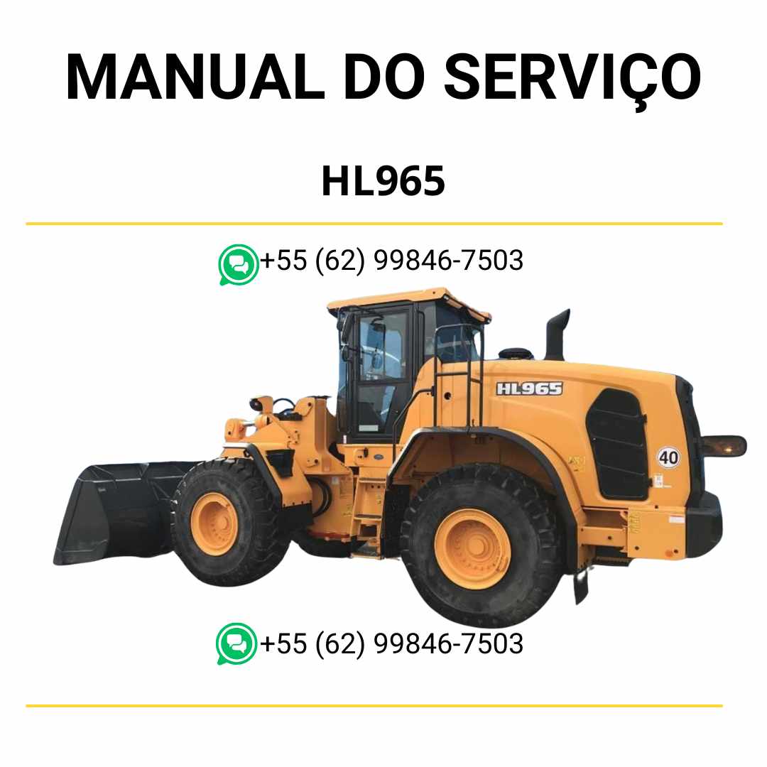 Manual de serviço Hyundai HL965 pá-carregadora em PDF, com instruções completas de manutenção, reparos e diagramas técnicos detalhados