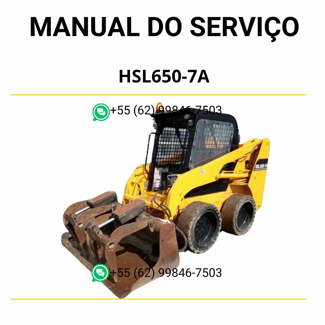 Manual de serviço Hyundai HSL650-7A em PDF para minicarregadeira, guia completo com ilustrações técnicas e instruções de manutenção detalhadas