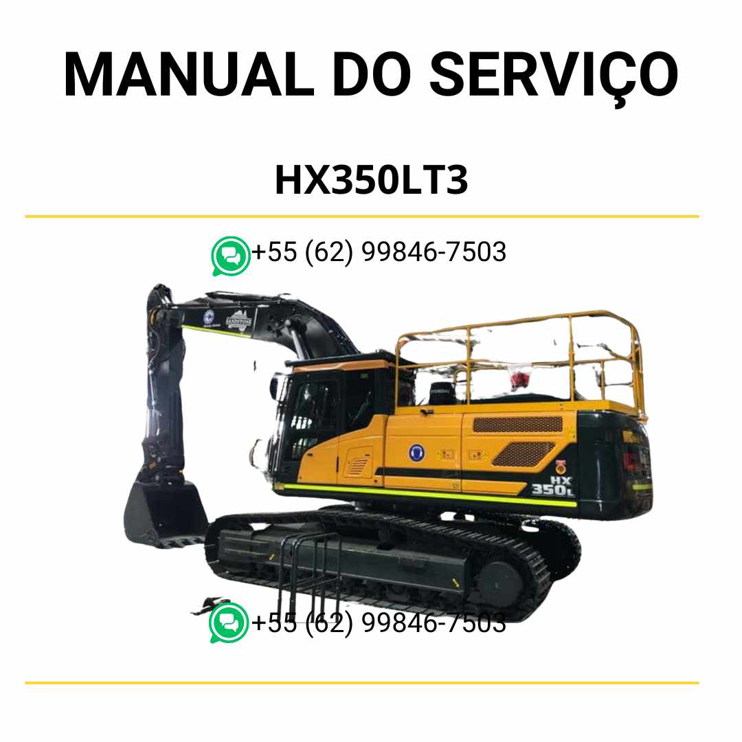 Manual de serviço Hyundai HX350LT3 escavador hidráulico em PDF, guia detalhado de manutenção com instruções completas e diagramas técnicos