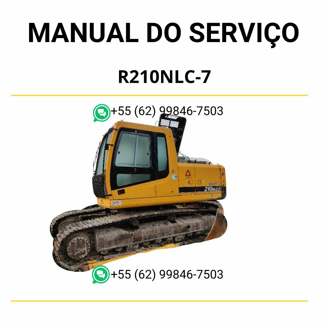 Manual de serviço Hyundai R210NLC-7 em PDF para escavador hidráulico, com instruções detalhadas de manutenção e diagramas técnicos