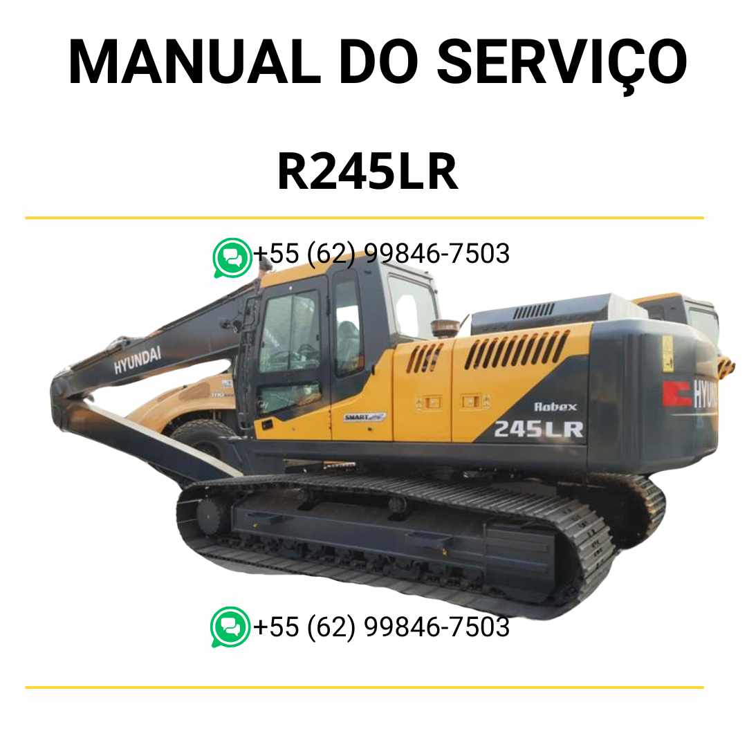 Manual de serviço Hyundai R245LR escavador hidráulico em PDF com instruções detalhadas de manutenção e diagramas técnicos completos