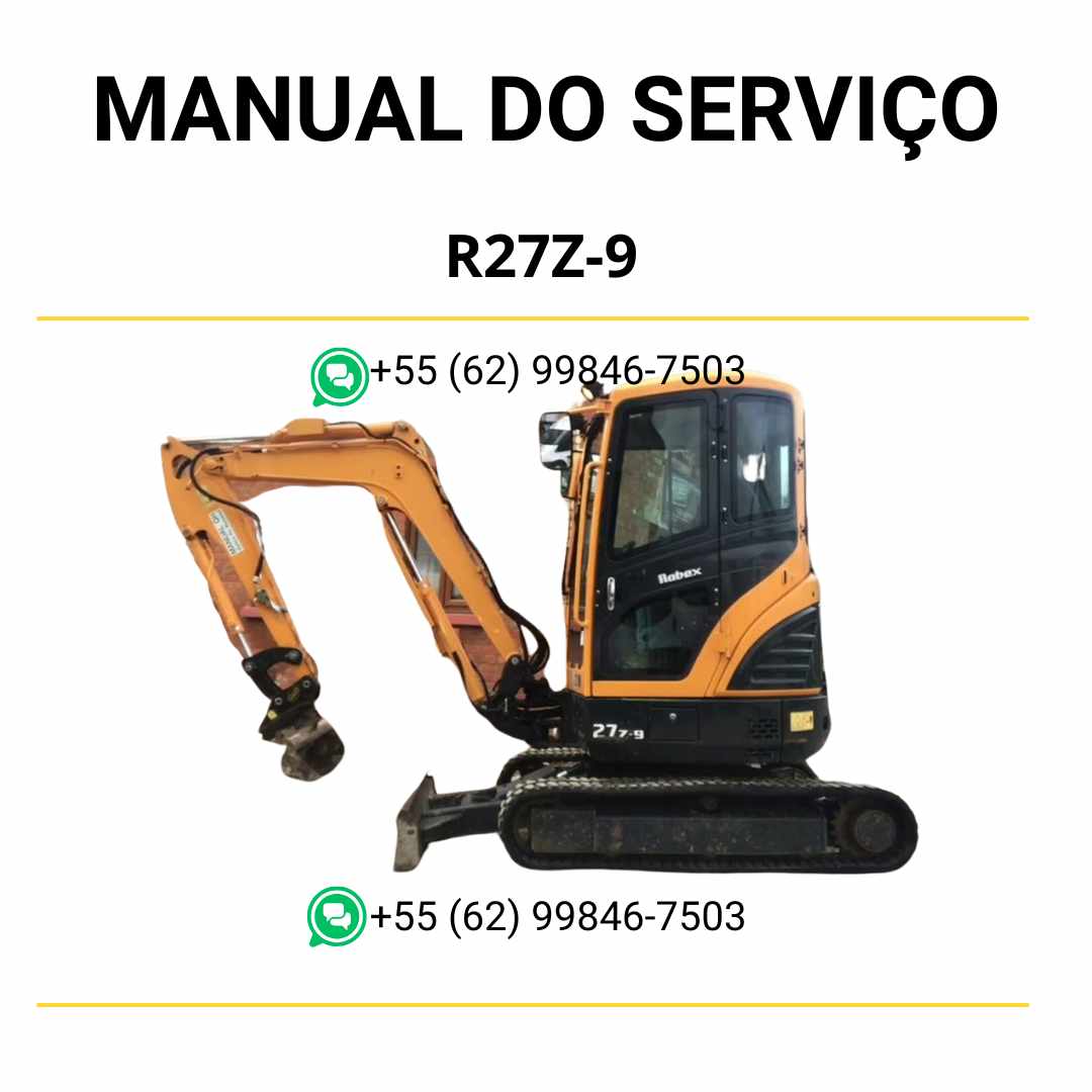 Manual de serviço Hyundai R27Z-9 mini escavador em PDF com guia completo de manutenção e diagramas técnicos ilustrados