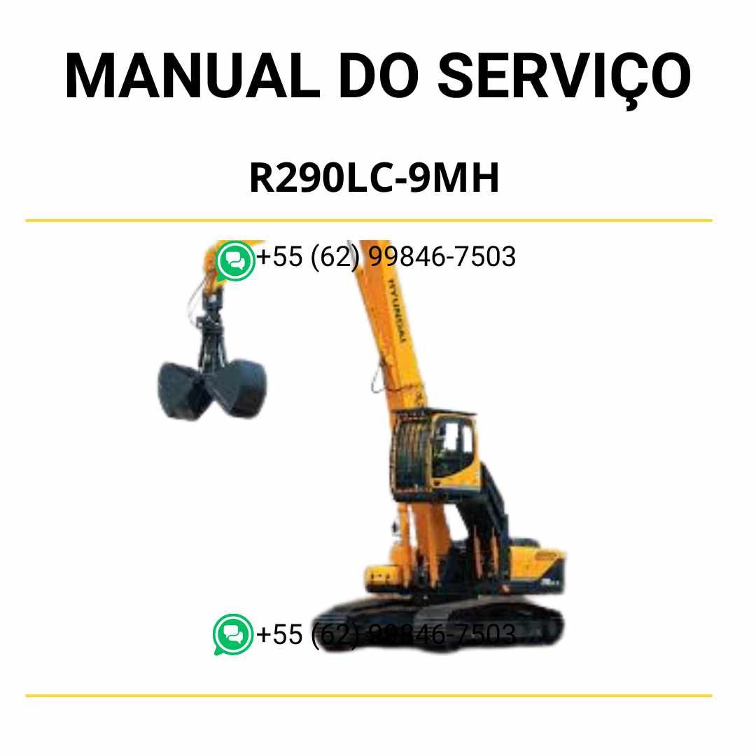 Manual de serviço Hyundai R290LC-9MH escavador hidráulico em PDF com guia completo de manutenção preventiva e diagramas técnicos ilustrados