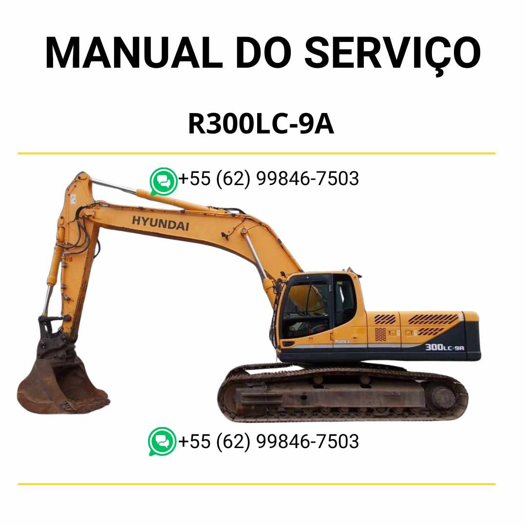 Manual de serviço Hyundai R300LC-9A escavador hidráulico em PDF com guia completo de manutenção preventiva e diagramas técnicos ilustrados