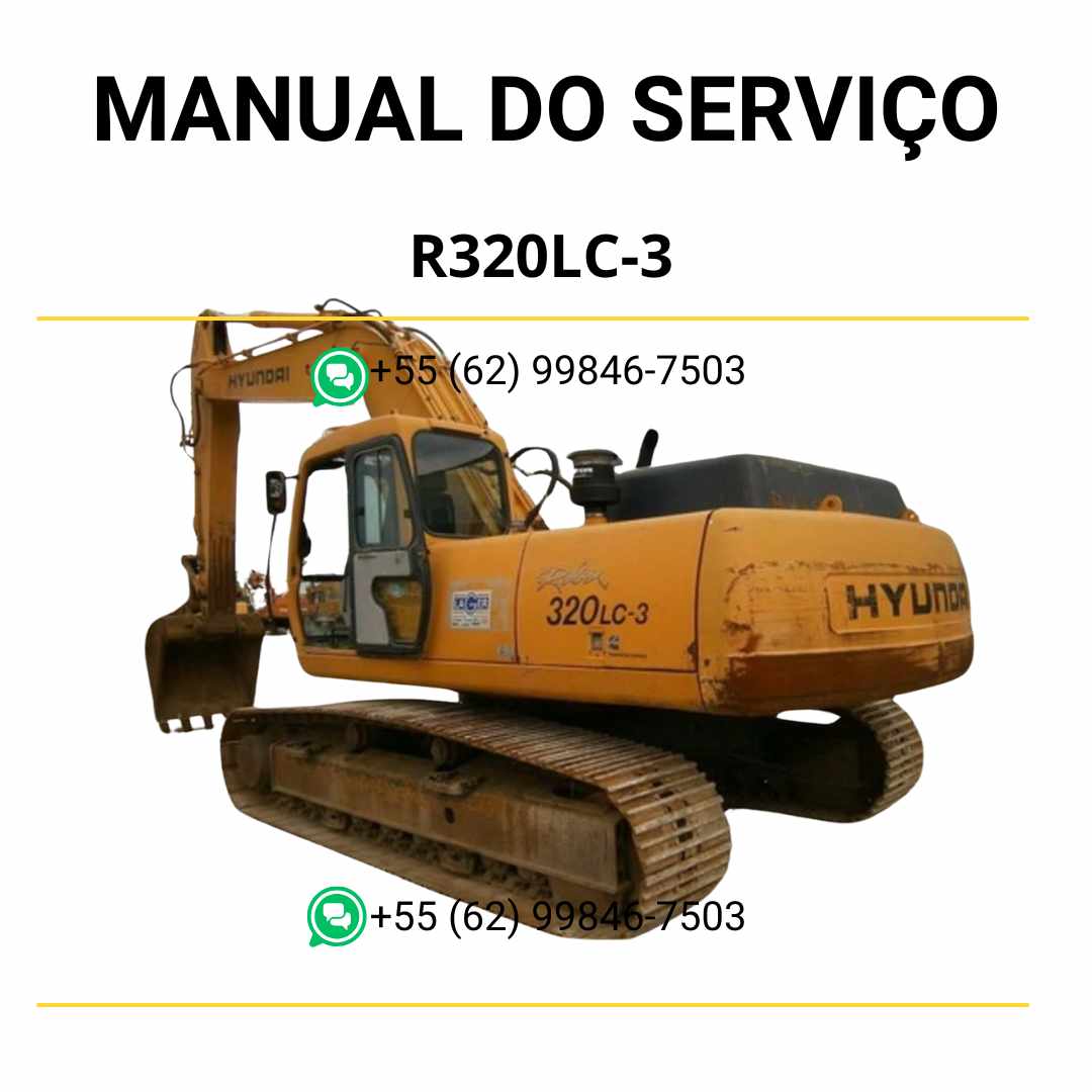 Manual de serviço Hyundai R320LC-3 escavador hidráulico em PDF com guia completo de manutenção e diagramas técnicos ilustrados