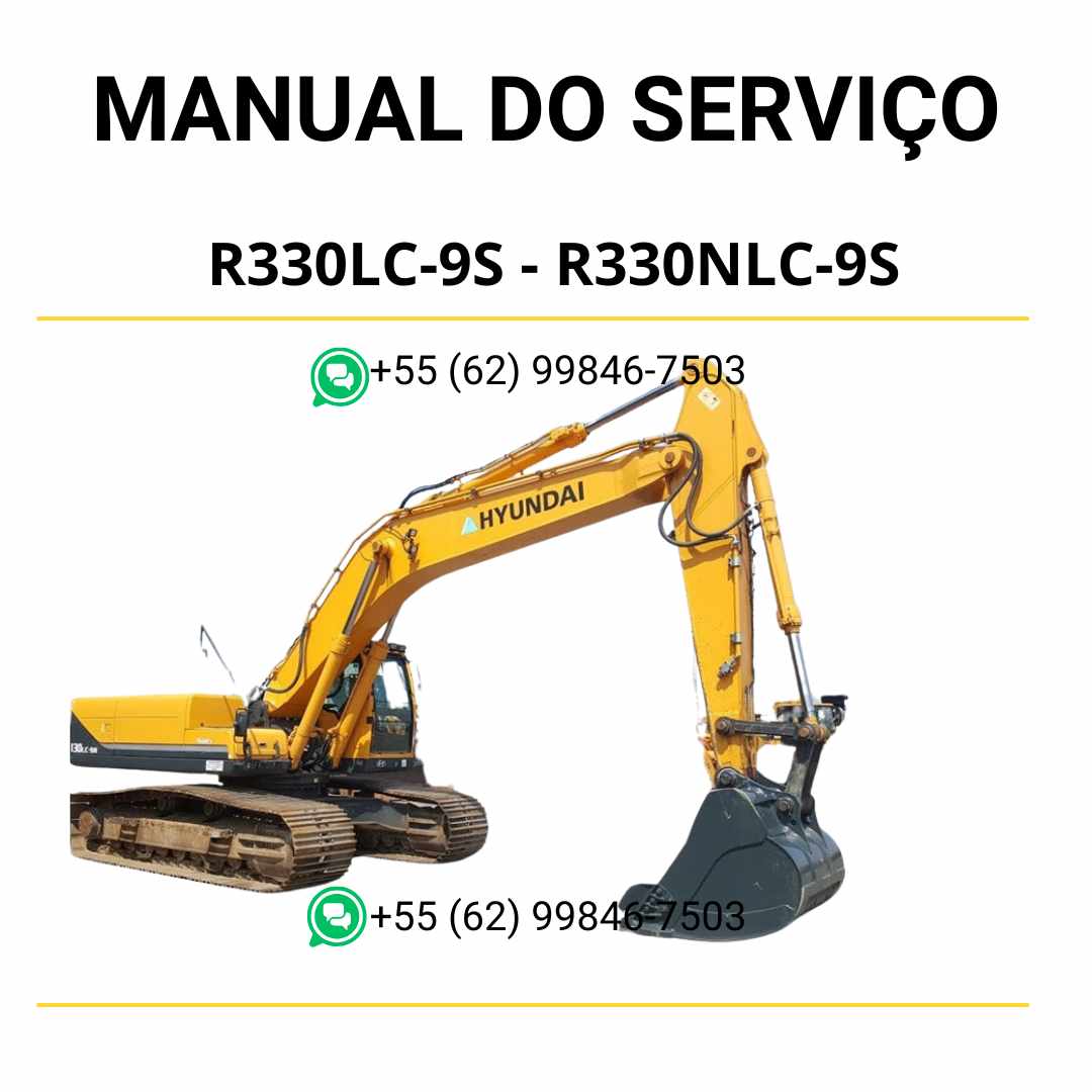 Manual de serviço Hyundai R330LC-9S e R330NLC-9S escavadores hidráulicos em PDF com instruções detalhadas de manutenção e diagramas técnicos