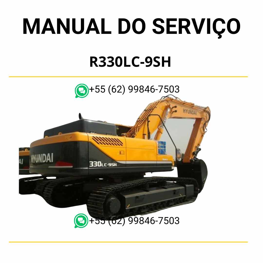 Manual de serviço Hyundai R330LC-9SH escavador hidráulico em PDF com guia completo de manutenção e diagramas técnicos ilustrados