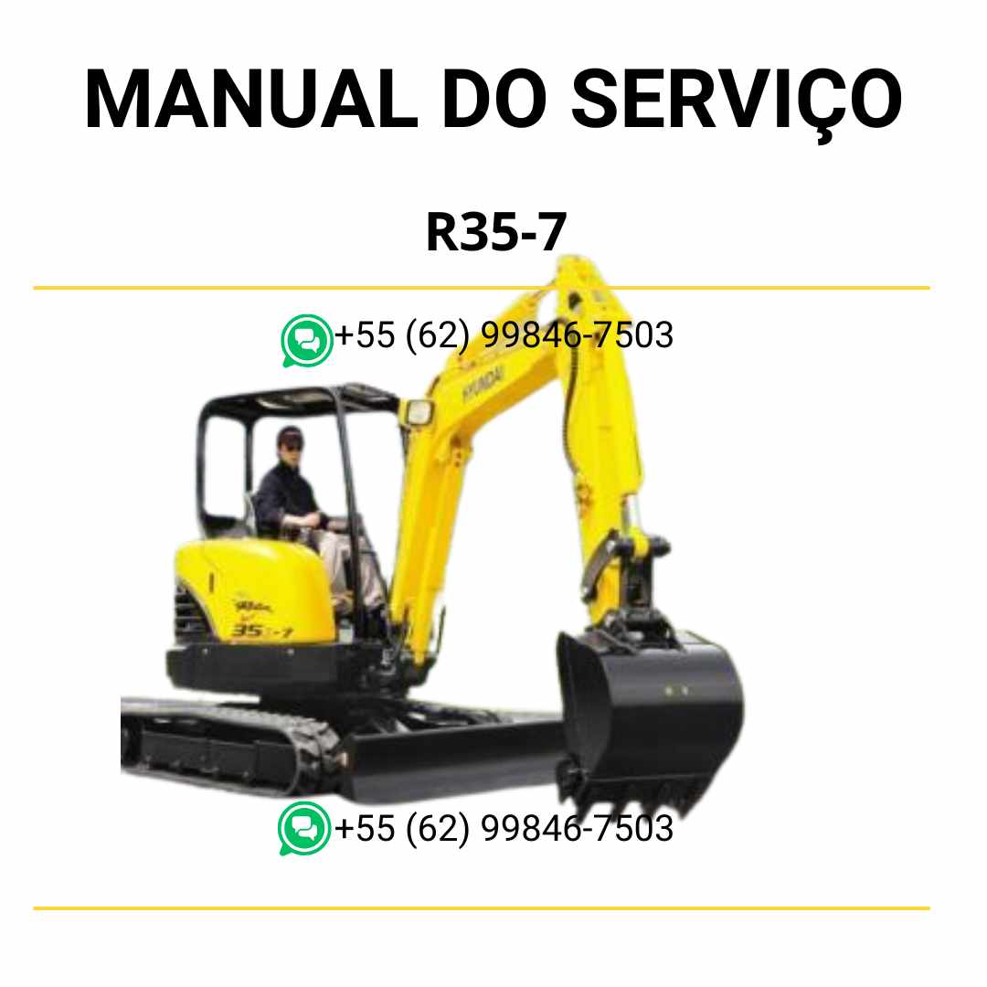 Manual de serviço Hyundai R35-7 mini excavador em PDF com instruções detalhadas de manutenção e diagramas técnicos ilustrados