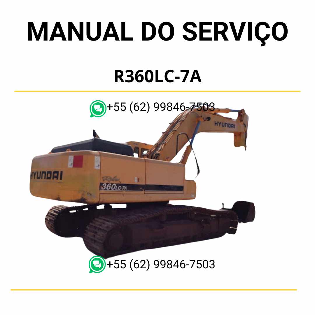 Manual de serviço Hyundai R360LC-7A escavador hidráulico em PDF com guia completo de manutenção e diagramas técnicos detalhados