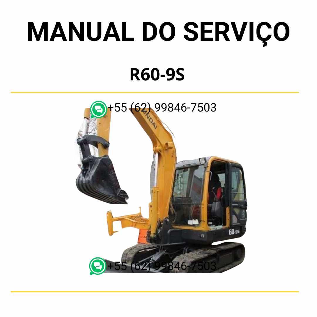Manual de serviço Hyundai R60-9S escavador hidráulico em PDF com guia completo de reparo, manutenção detalhada e diagramas técnicos