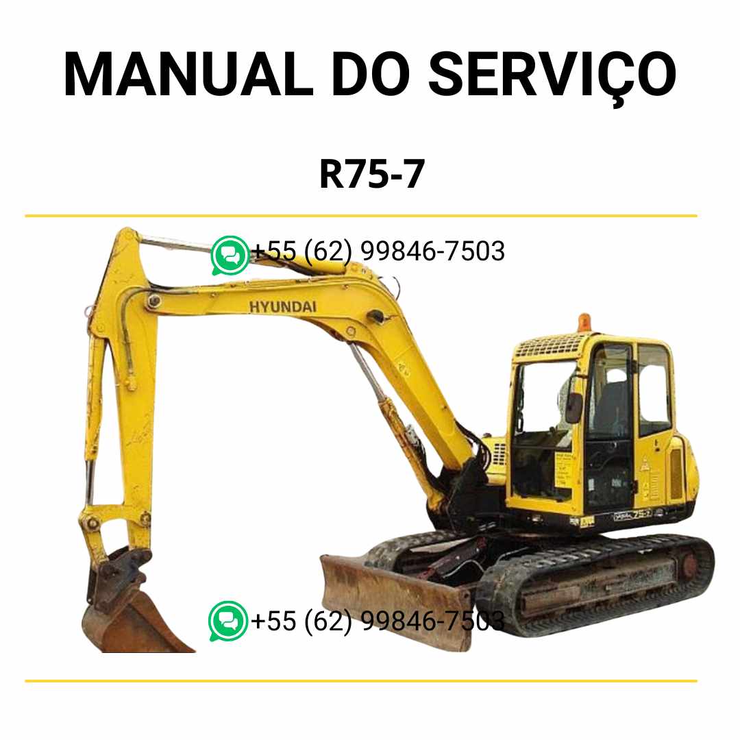 Manual de serviço Hyundai R75-7 mini escavador em PDF com guia completo de manutenção e diagramas técnicos ilustrados