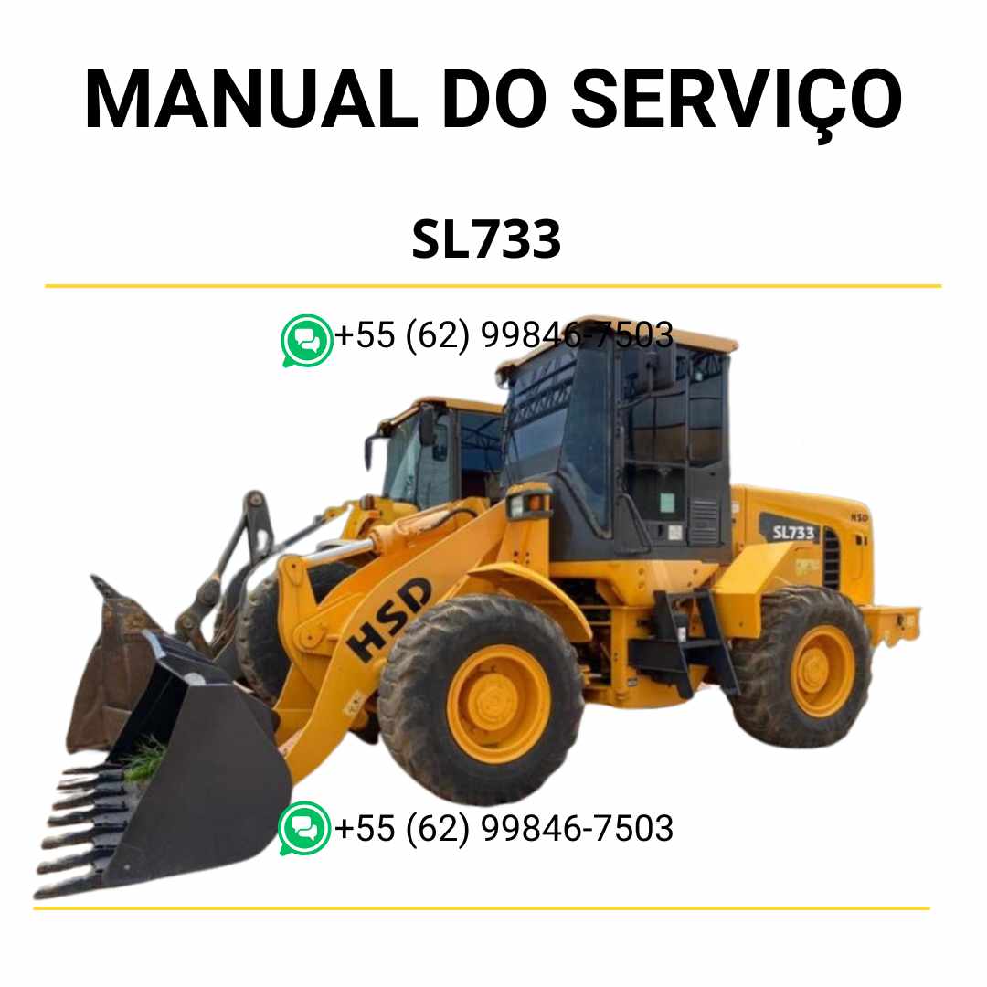 Manual de serviço Hyundai SL733 pá carregadeira em PDF com diagramas completos, orientações de reparo e guia técnico detalhado