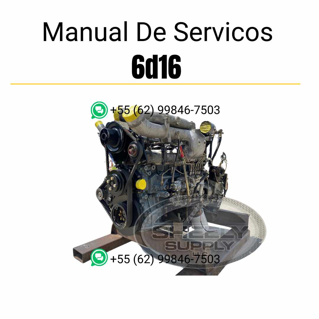 Manual de serviço do motor Caterpillar 6D16 em inglês (PDF), com diagramas técnicos e instruções detalhadas de reparo e manutenção.