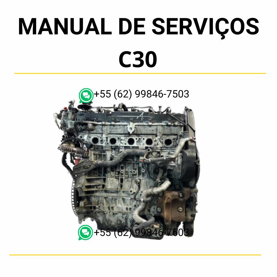Manual de serviço do motor Volvo C30 em PDF com instruções detalhadas de manutenção, guia técnico ilustrado e procedimentos completos de reparo