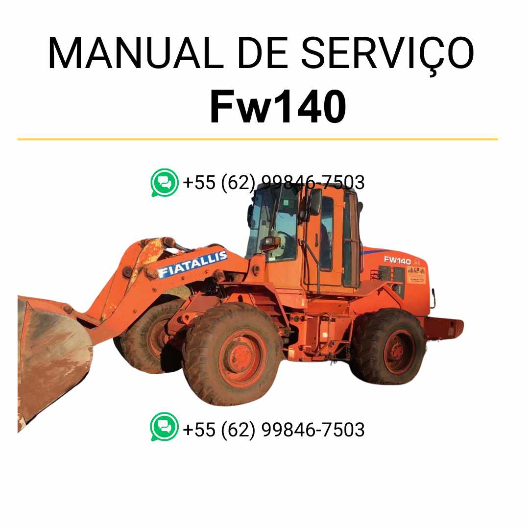 Manual de serviço de oficina Fiatallis FW140 pá carregadeira em PDF com orientações técnicas detalhadas para reparos e manutenção completa