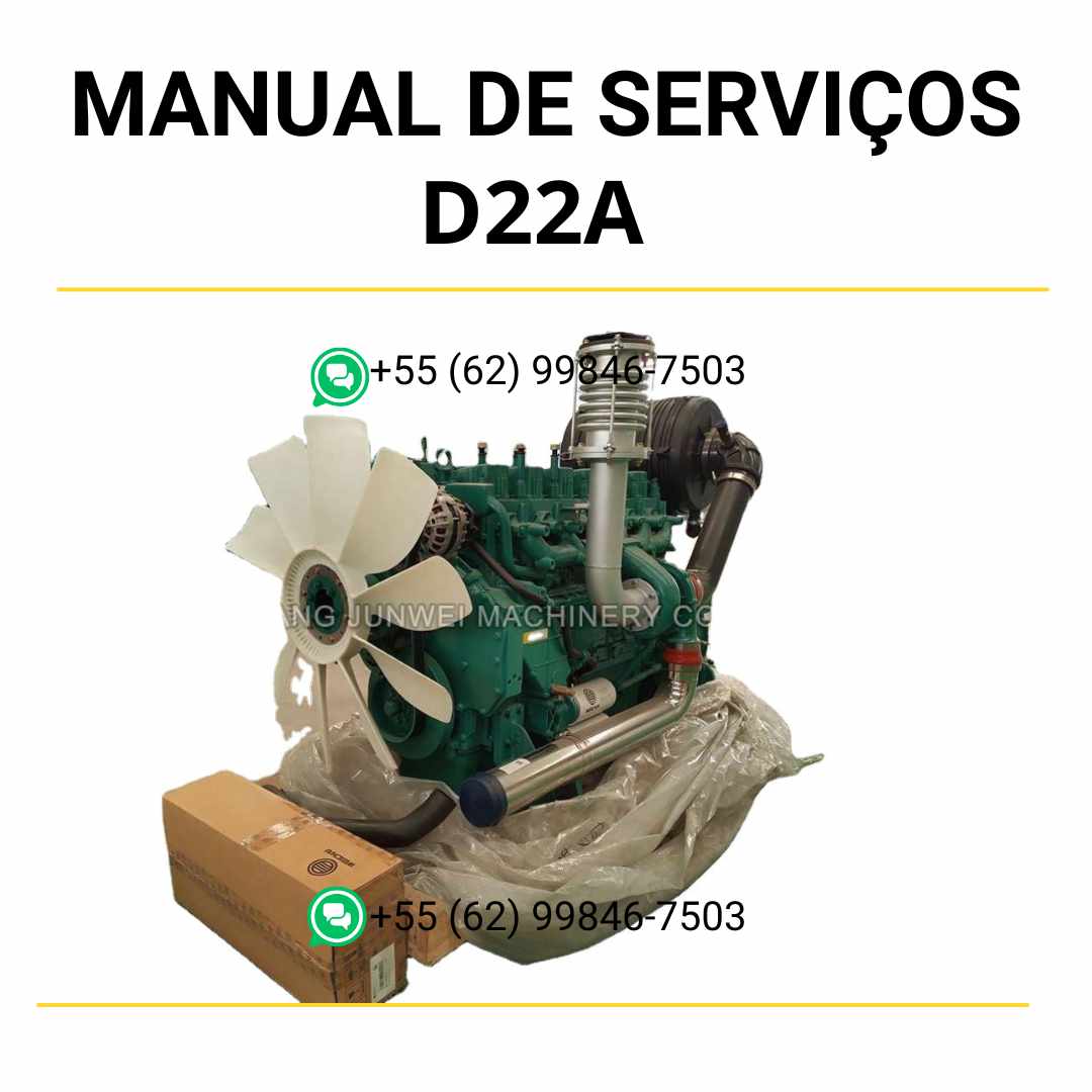 Manual de serviço de oficina do motor Volvo D2.2A em PDF, com diagramas, instruções técnicas e procedimentos completos de manutenção.