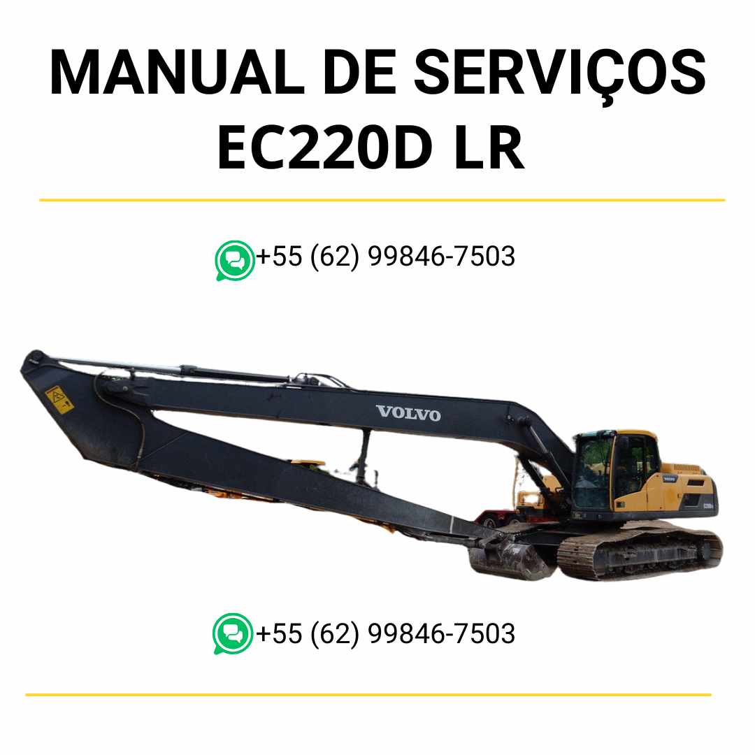 Manual de serviço de oficina Volvo EC220D LR escavadeira em PDF com instruções práticas de manutenção preventiva e reparos detalhados