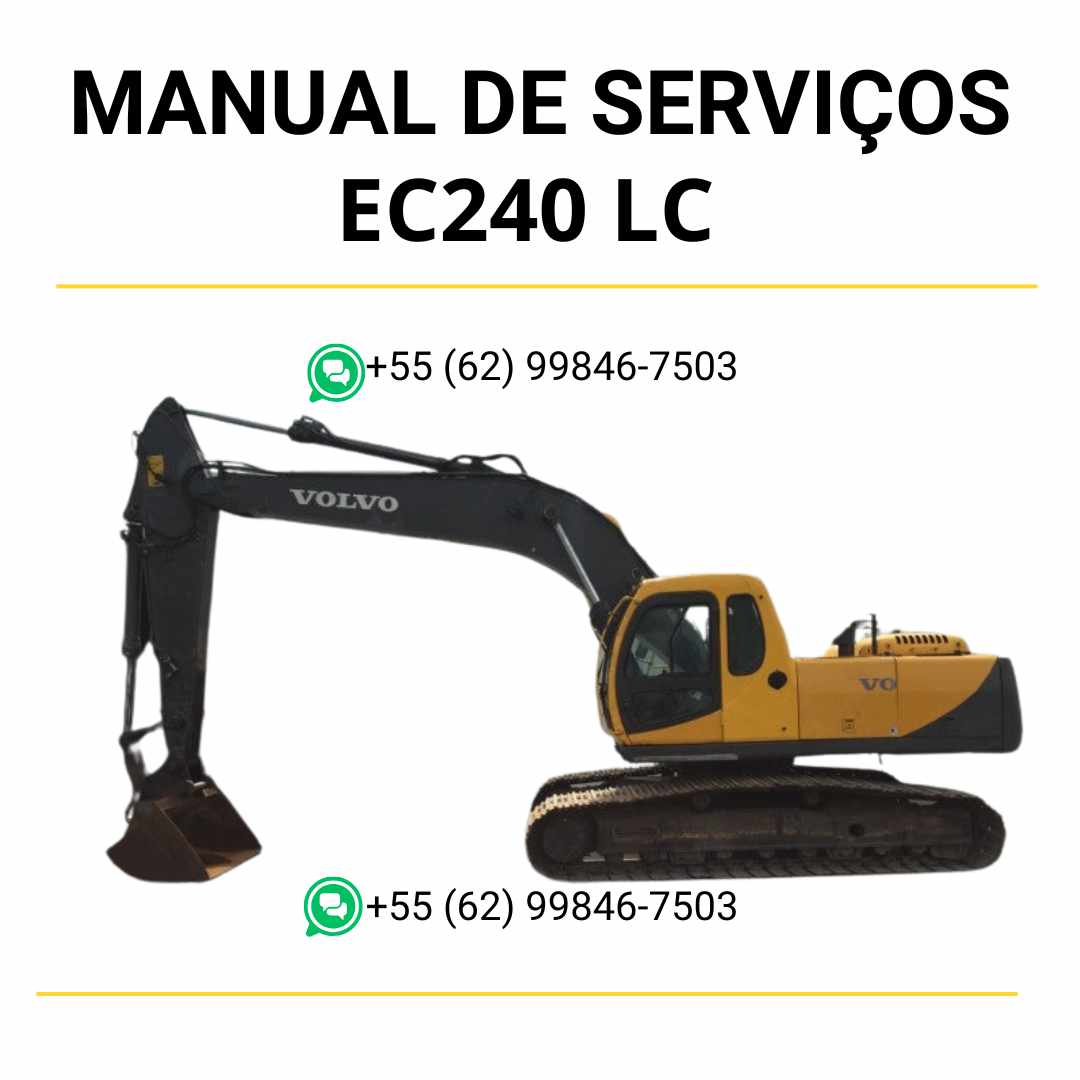 Manual de serviço de oficina Volvo EC240 LC escavadeira em PDF com guia completo de manutenção, procedimentos técnicos e instruções de reparo