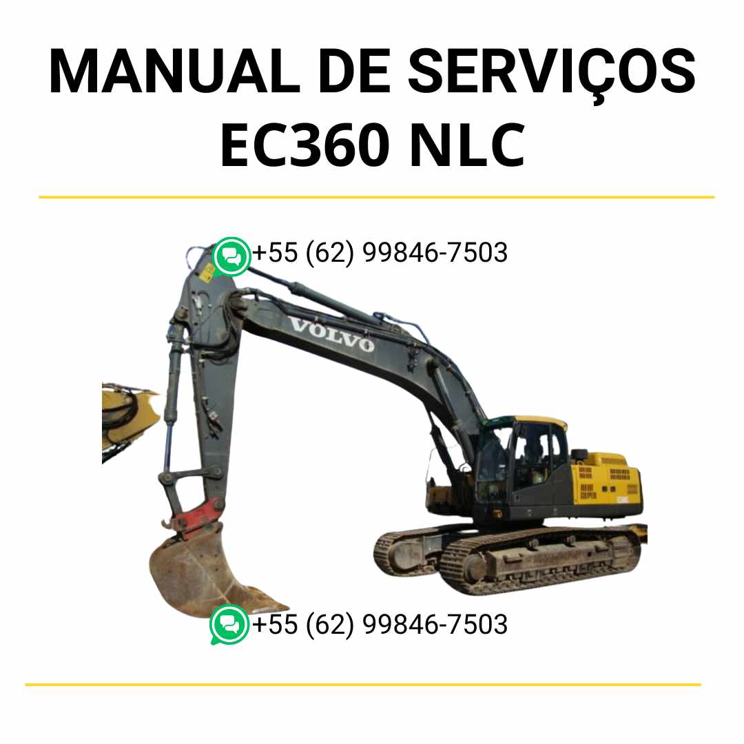 Manual de serviço de oficina Volvo EC360 NLC escavadeira em PDF com guia completo de manutenção, ilustrações técnicas e procedimentos detalhados