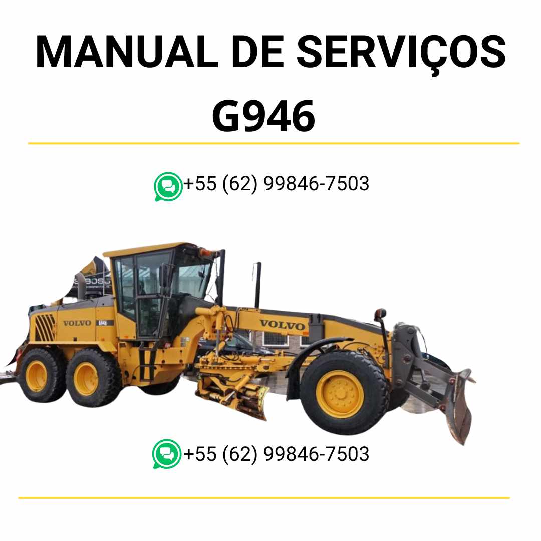 Manual de serviço Volvo G946 motoniveladora em PDF com guia completo de manutenção, ilustrações técnicas e procedimentos detalhados de reparo
