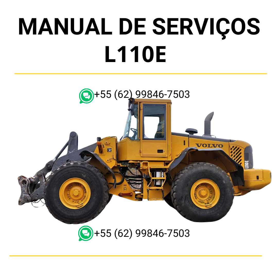 Manual de serviço Volvo L110E pá carregadeira em PDF com instruções completas de oficina, reparos e manutenção mecânica detalhada.