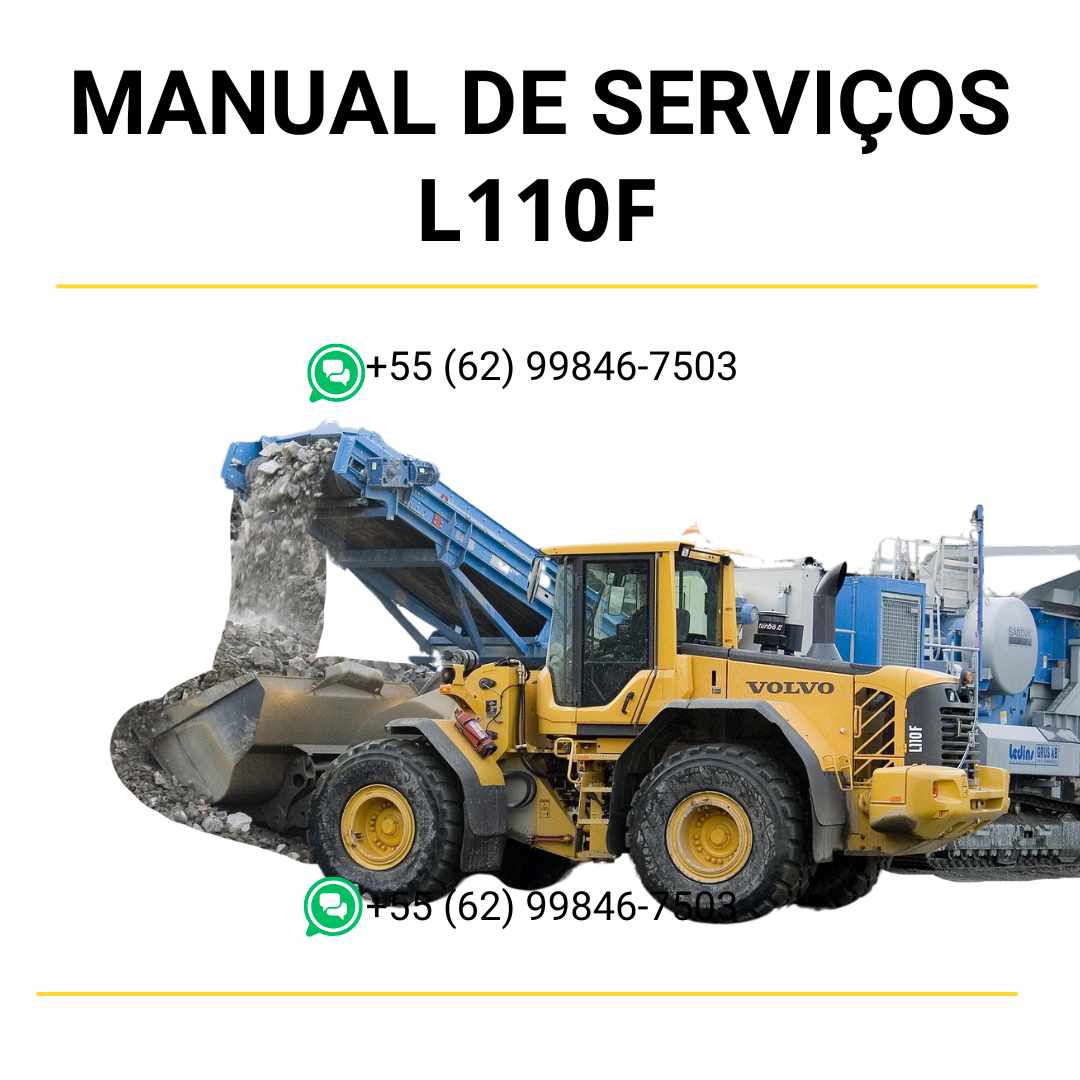 Manual de serviço de oficina Volvo L110F pá carregadeira em PDF com guia completo de manutenção, instruções técnicas e procedimentos detalhados de reparo