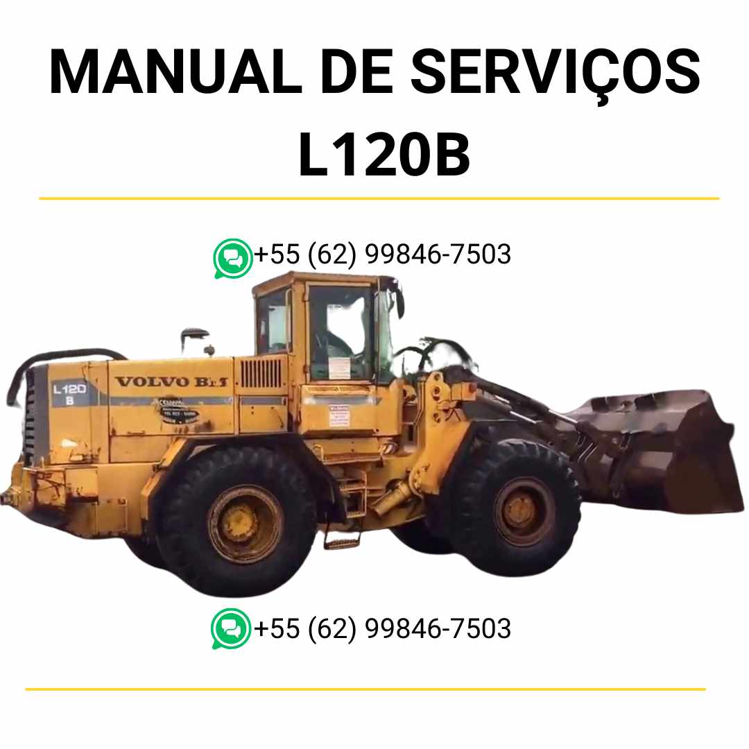 Manual de serviço Volvo L120B pá carregadeira em PDF com guia técnico completo, instruções detalhadas de manutenção e orientações práticas de reparo