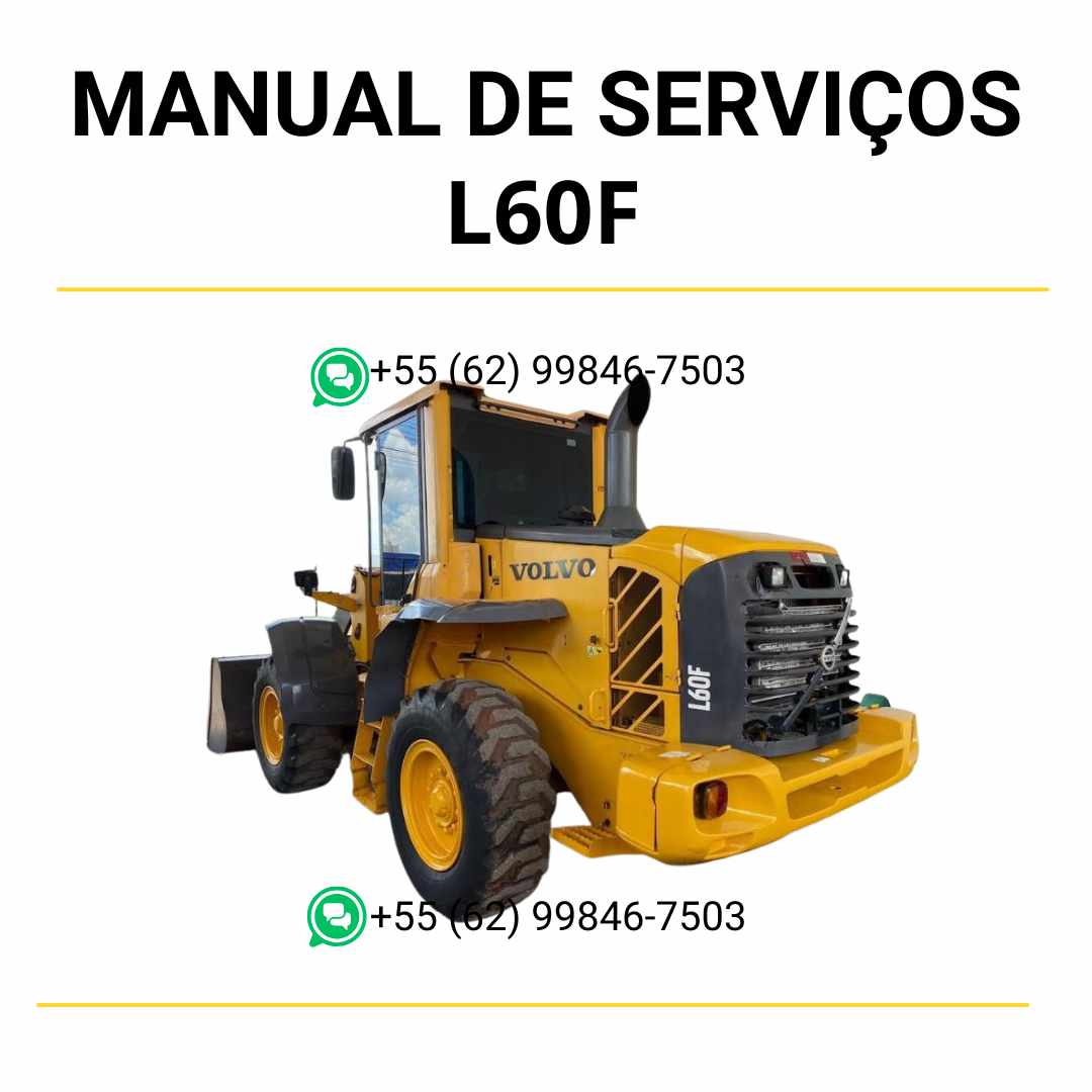 Manual de serviço de oficina Volvo L60F pá carregadeira em PDF com guia completo de manutenção, instruções técnicas detalhadas e procedimentos de reparo