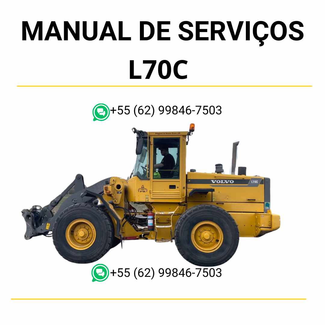 Manual de serviço Volvo L70C pá carregadeira em PDF com guia completo de manutenção, instruções detalhadas e orientações técnicas de reparo