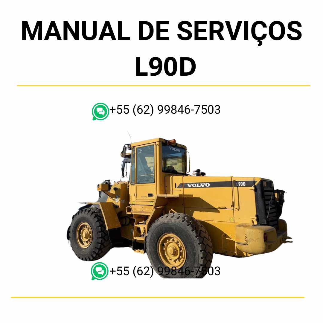 Manual de serviço Volvo L90D carregadeira em PDF com guia técnico completo, ilustrações detalhadas e instruções práticas de manutenção e reparo