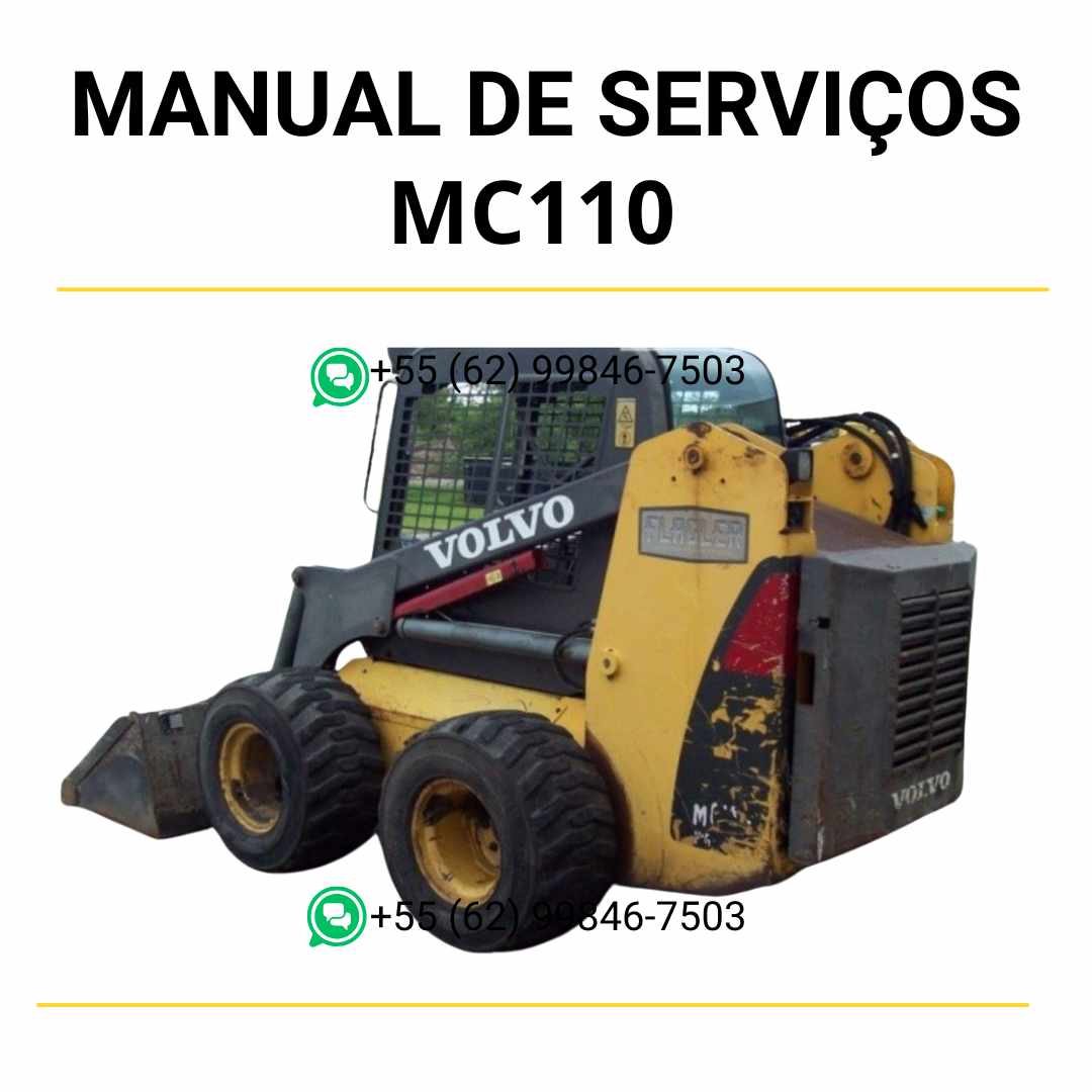 Manual de serviço de oficina Volvo MC110 mini carregadeira em PDF com guia completo de manutenção, instruções detalhadas e orientações técnicas para reparos