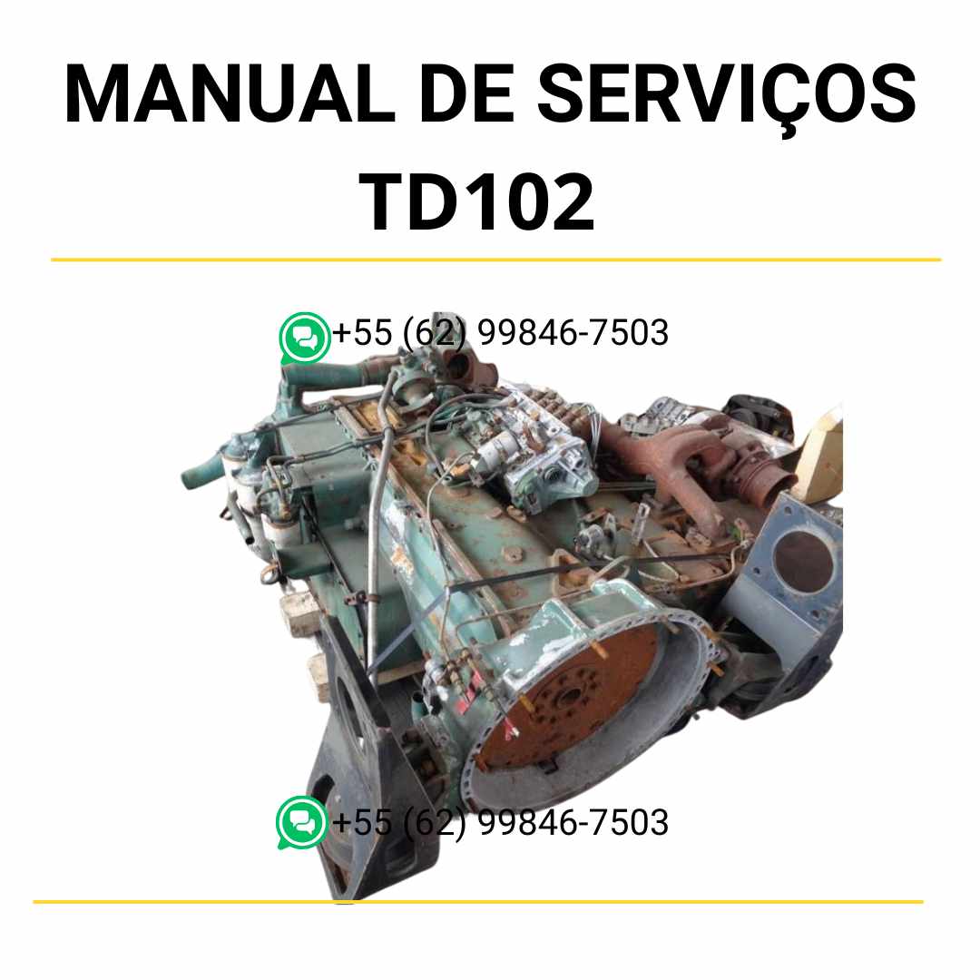 Manual de serviço de oficina do motor Volvo TD102 em PDF, com instruções técnicas detalhadas para reparos, ajustes e manutenção de máquinas Volvo