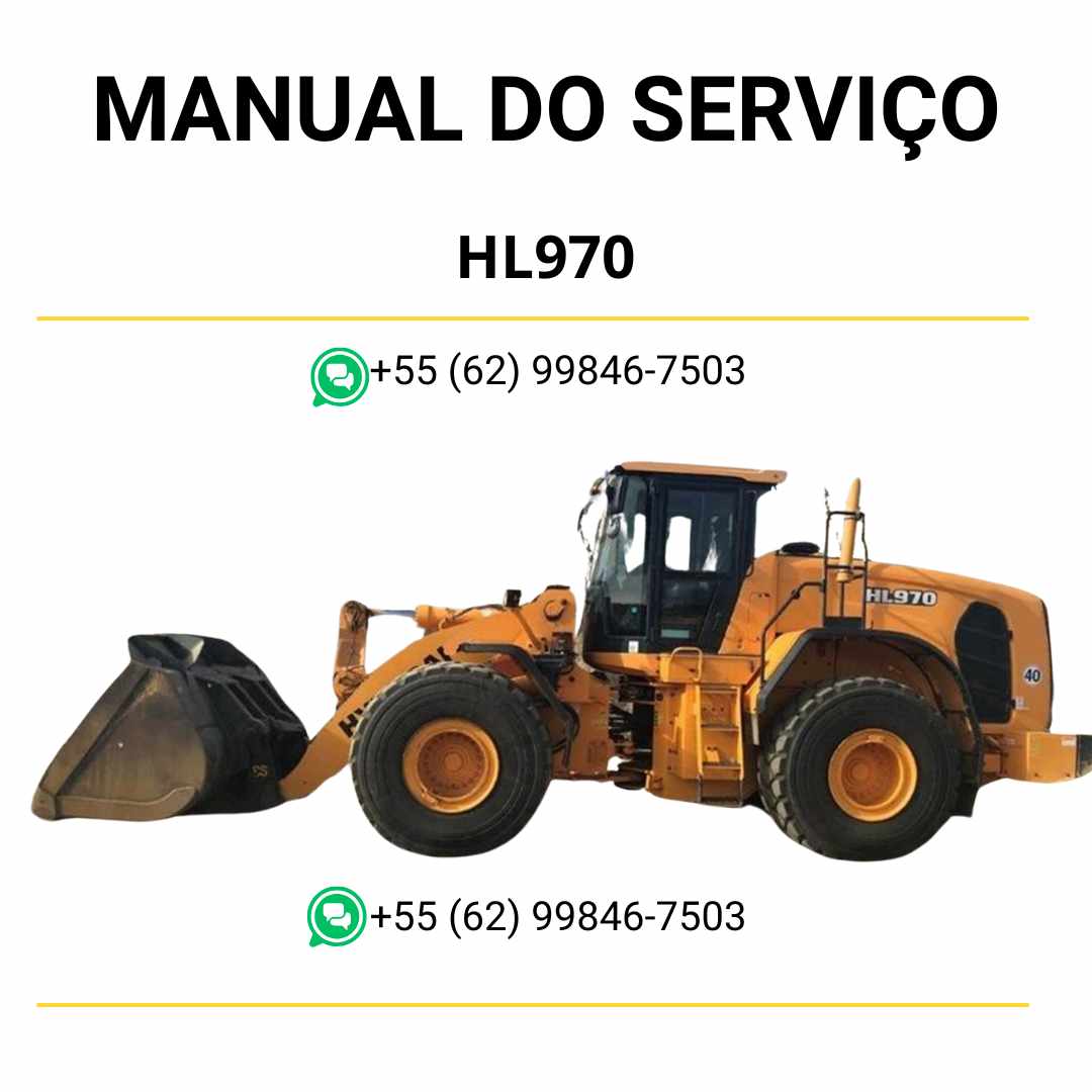 Manual de serviço Hyundai HL970 T3 pá-carregadora em PDF, inclui instruções de reparo, manutenção detalhada e diagramas técnicos