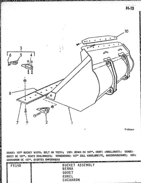 catalago de pecas retroescavadeira FR15B fiat allis