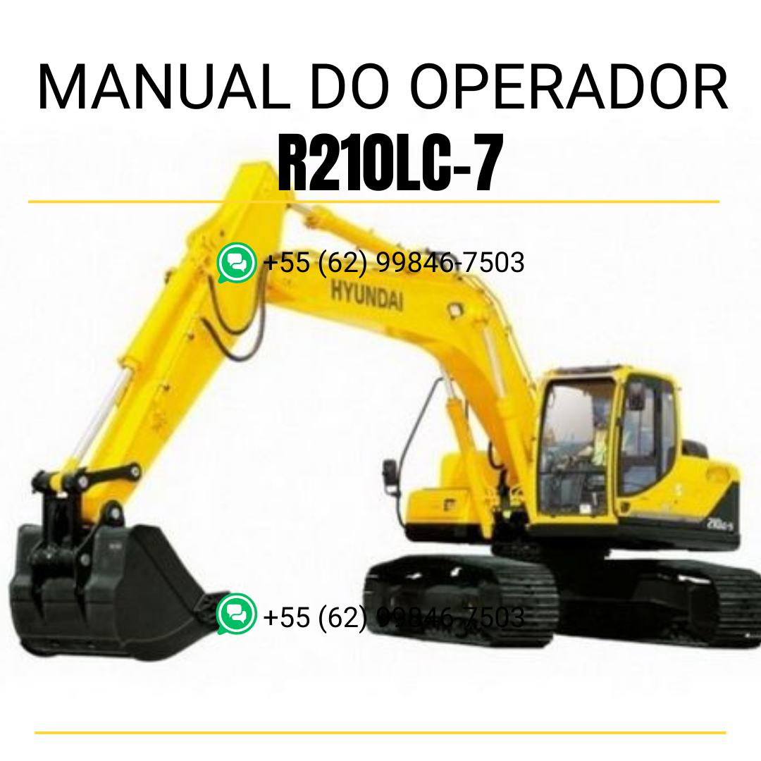 Manual do operador Hyundai R210LC-7 escavadeira em PDF, guia prático de operação com instruções detalhadas e recomendações de segurança