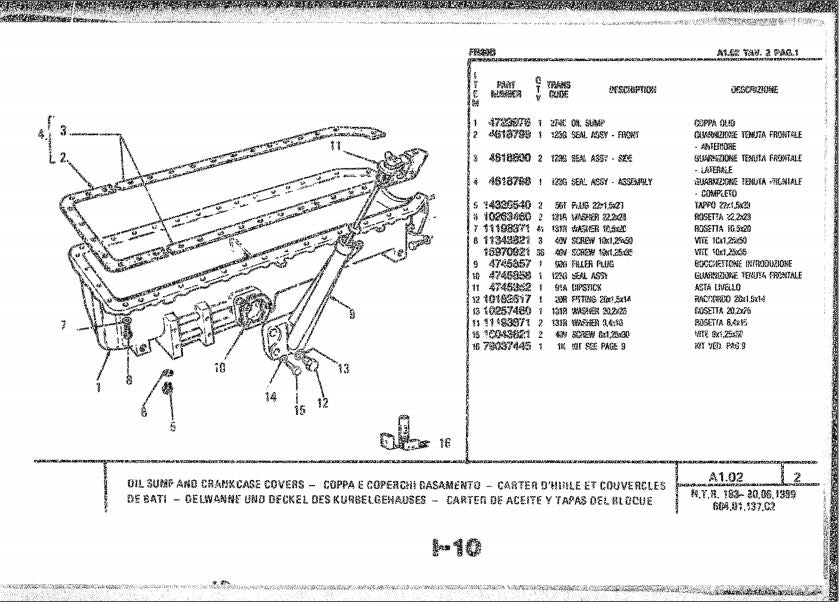 catalago de pecas retroescavadeira FR20B fiat allis