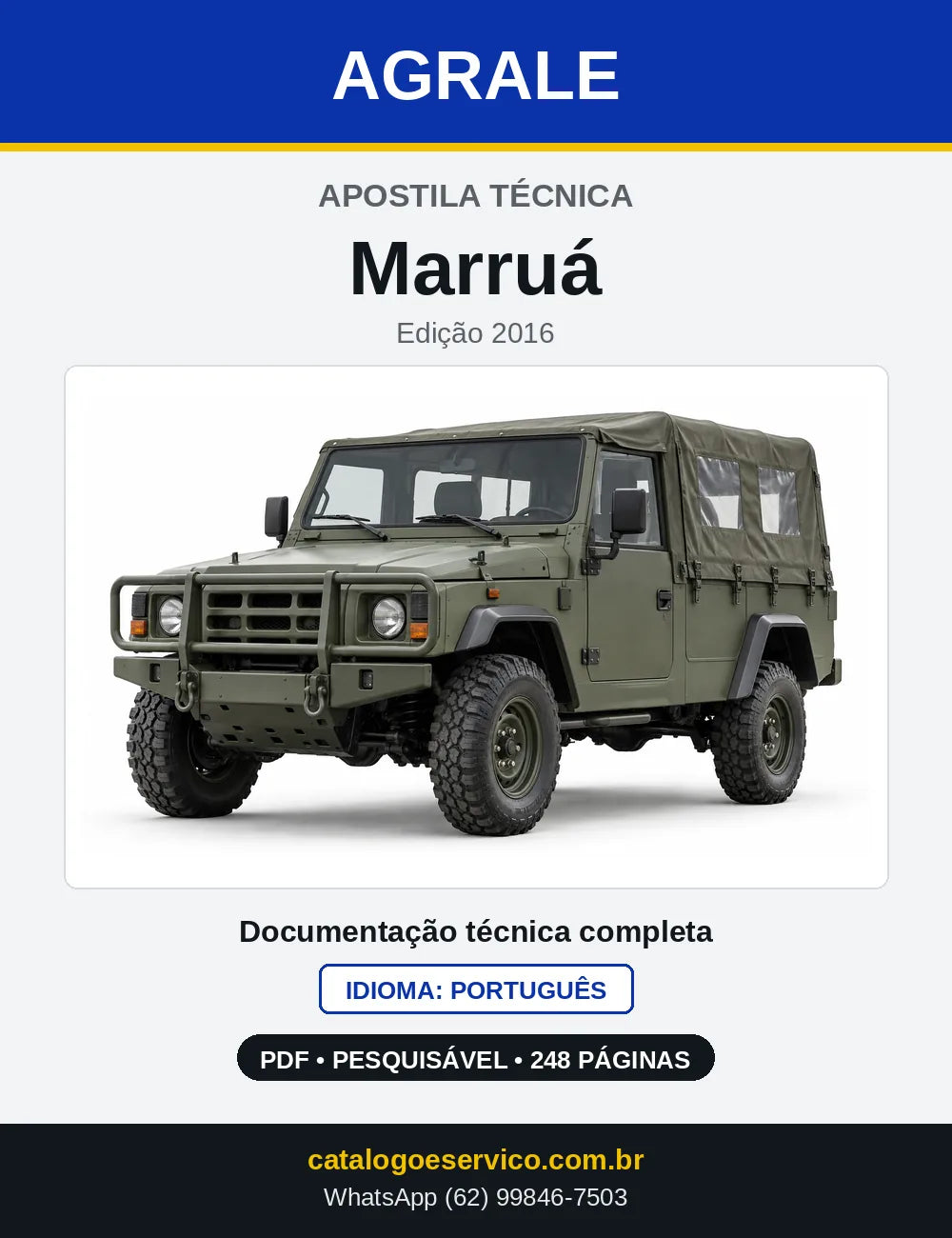 Capa da Apostila Técnica Agrale Marruá edição 2016 em PDF