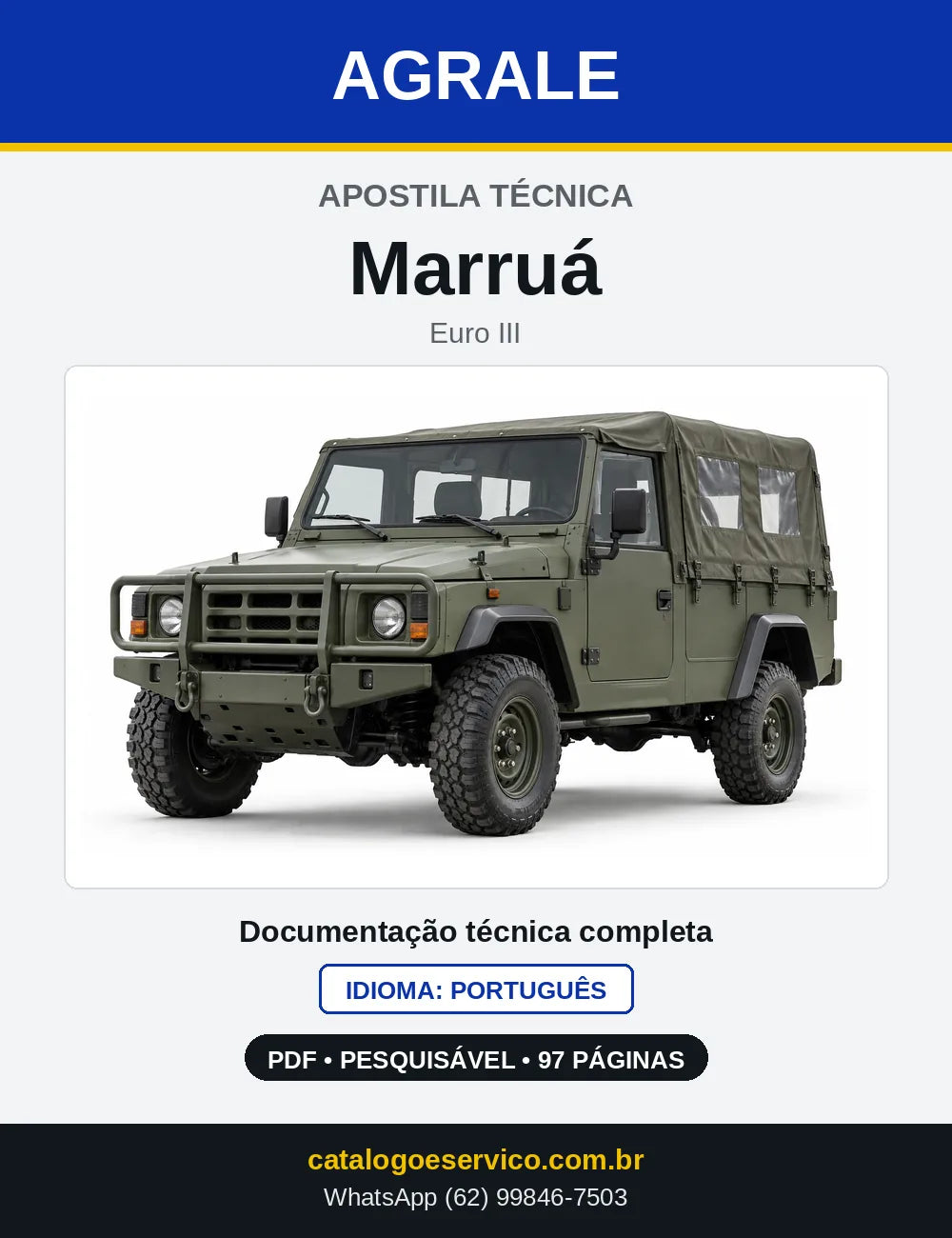 Capa da Apostila Técnica Agrale Marruá Euro III em PDF