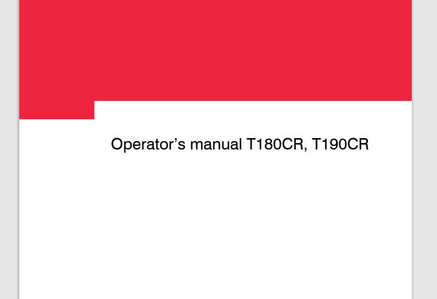 MANUAL DO OPERADOR TRATOR - T180CR, T190CR VALTRA
