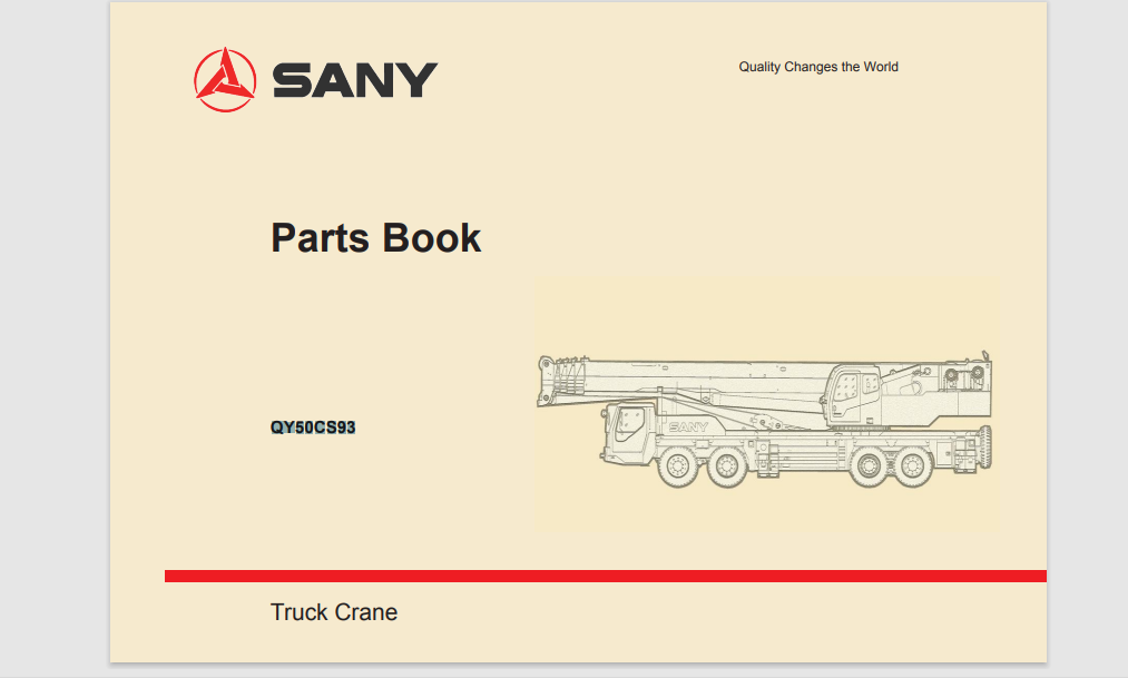 CATALOGO DE PEÇAS GUINDASTE PARA CAMINHÃO SANY - QY50CS93
