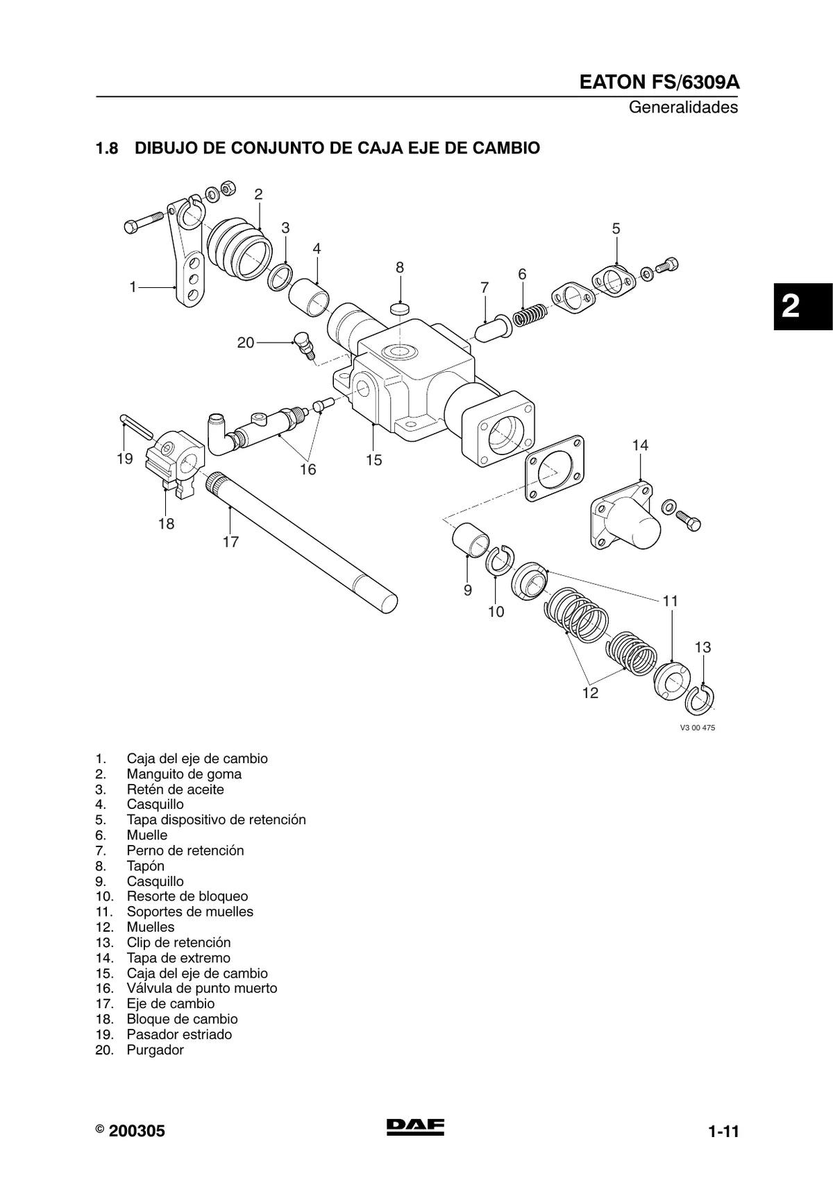 Eaton Caixa de Velocidade para Caminhão FS6309A — transmissão, figura técnica 3