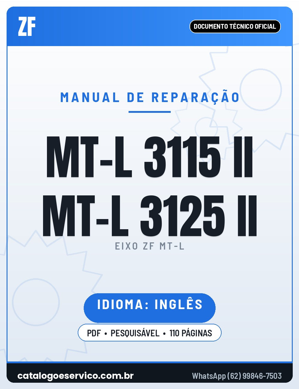 Capa — Manual de Reparação Eixo ZF MT-L 3115 II e MT-L 3125 II (Inglês)
