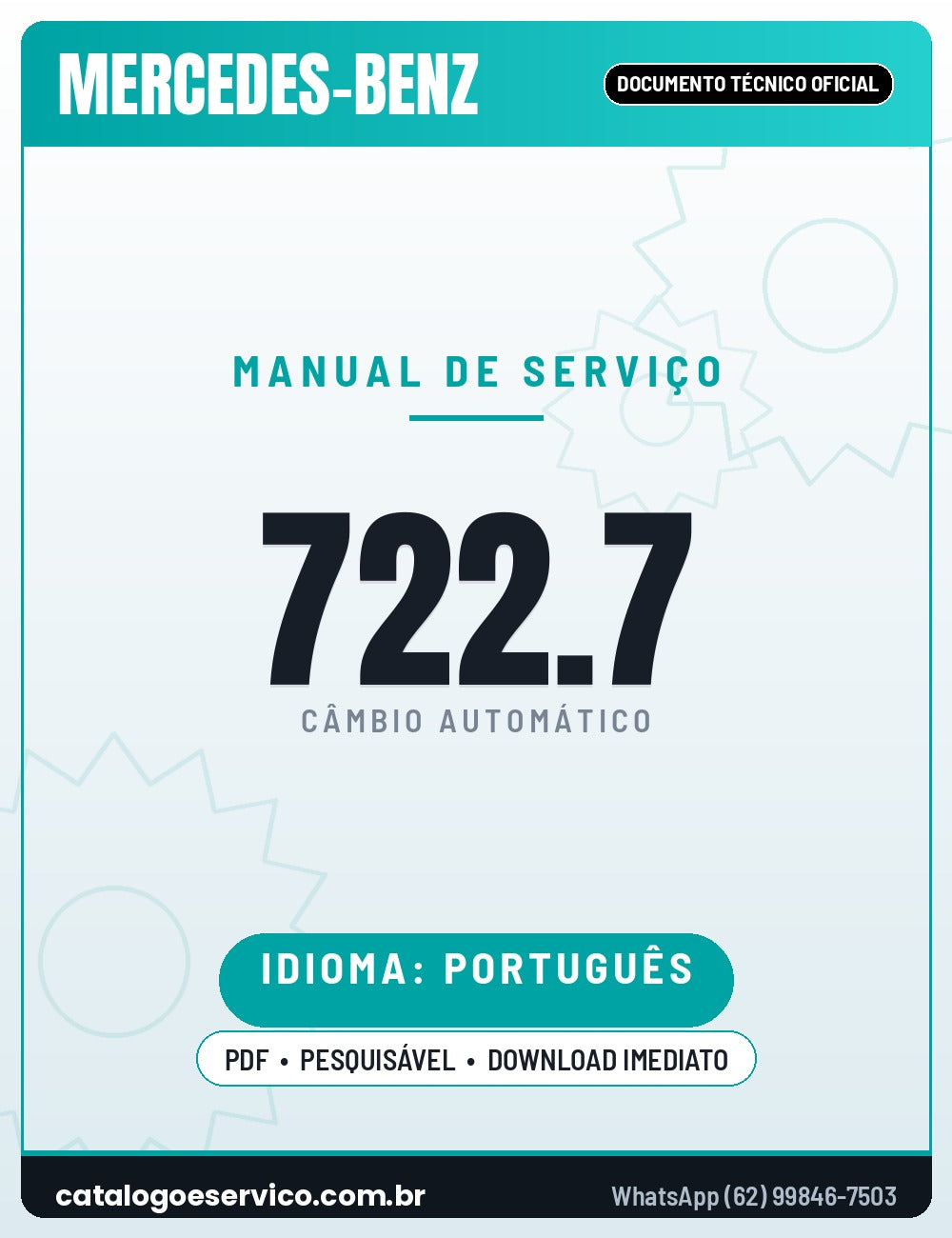 Capa — Manual de Reparação Câmbio Automático Mercedes-Benz 722.7 Classe A