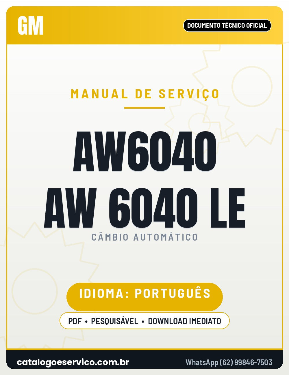 Capa — Manual de Reparação Câmbio Automático Aisin AW 60-40 LE (AF13)